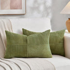 Fancy Homi 2 Packs Moss Green Lumbar Decorative Throw Pillow Covers 16x26 Inch by Fancy+Homi
