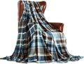MERRYLIFE Throw Blanket Plaid Sherpa | Ultra-Plush Soft Colorful Oversized | Decorative Couch Travel Blanket | Large Size(60" 90", Greenland)