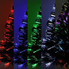 32 inch Green 5-Layer LightShow Small Fiber Optic Christmas Tabletop Tree with Gold Pot and Adaptor