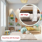 nuLOOM 7'6' x 9'6' Cozy Plush Area Rug, Machine Washable, Non-Slip, Soft Fluffy Shag Carpet for Living Room Bedroom Kids Room Nursery Home Decor, Jeni Beige