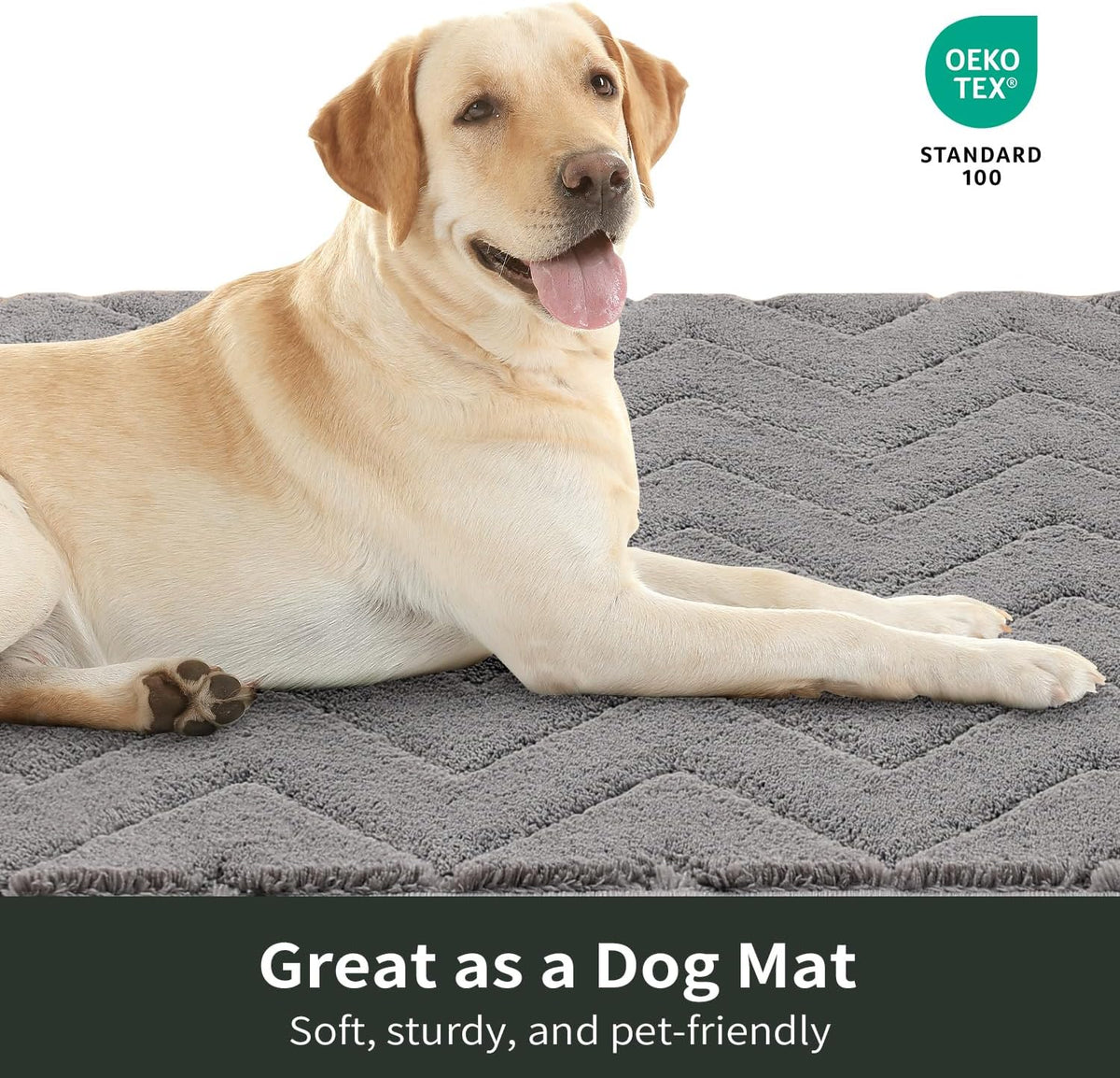 Stiio Dirt Trapper Door Mat 32x47 Inches, Front Doormat Indoor Outdoor Entrance Low Pile, All-Season, All-Weather Absorbent Entry Rug, Washable Non Slip Rug for Entryway, Grey