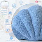 Dusty Blue Seashell Throw Pillows, Shell Shaped Throw Pillows, 13 Inch Soft Home Decorative Pillow Plush Cushion for Bed Couch Living Sofa Room Decor Accent Throw Pillow