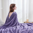 NEWCOSPLAY Fleece Ribbed Cozy Throw Blanket - Image 7