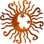Riverside Designs Wacky Solar Moon Metal Wall Art Steel Outdoor Decor | Heavy-Duty and Waterproof | Made in USA (Copper, 24L x 24W)