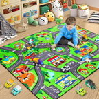 Road Car Rug,City Road Rug for Kids,4x6 Ft Kids Floor Play mat,and Car Carpet Play Mat with Realistic Colors – Perfect for Children and Non-Slip for Classroom,Playroom and Bedroom