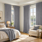 MIULEE 100% Blackout Linen Curtains 42 x 63 Inch Glacier Gray 2 Panels | - Image 8