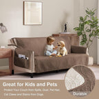 Toffee Quilted TV Recliner Covers, Medium Recliner Chair Covers, Lazy Boy Chair - Image 8