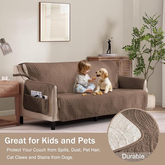 Quilted Grand Sofa Covers for 4 Cushion Couch, Couch Cover for Grand Sofa - Image 8