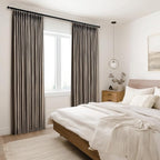 96 Inches Long Pleated Sheer Curtains, Dark Linen Blended Light Filtering - Image 7