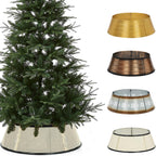 Metal Christmas Tree Collar, 28’’ D Christmas Decorative Base Cover for Christmas Tree, Tree Skirt, Tree Ring - Cream