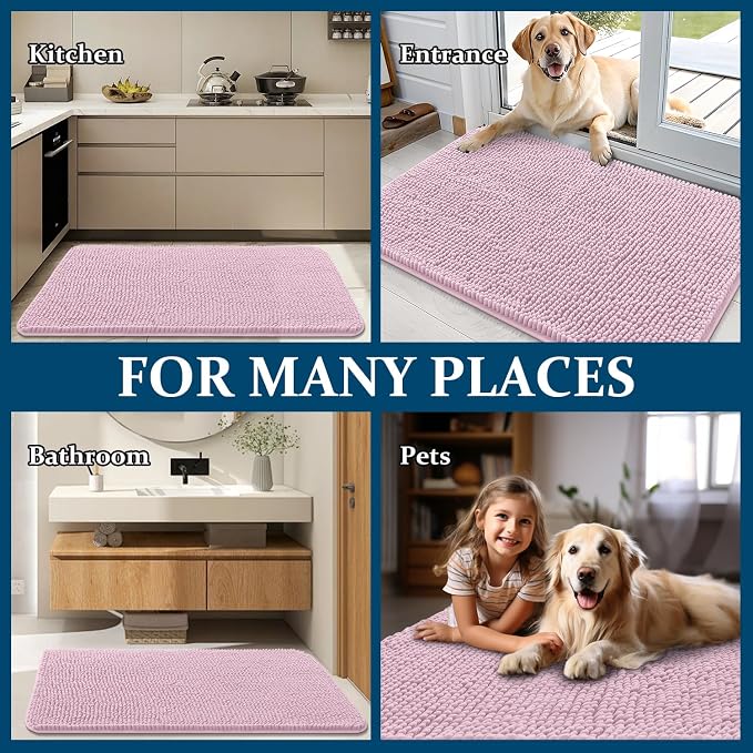 OLANLY Dog Door Mat for Muddy Paws 47x32, Super Absorbent Chenille Mud Mat | - Image 8