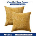 MIULEE Decorative Couch Throw Pillow Covers 18x18 in Mustard Yellow 2 Pack | - Image 7