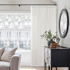 Beige White Pinch Pleated Extra Wide 108 Inch Long Curtains 100 Inch Wide | by Twodrapes