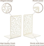 CNK Book Ends Bookends for Decorative Books Holder Bookend Shelves End Hold Heavy Duty Holders Stoppers Metal Stopper Cute Boho Bookshelf Holds Cookbook Office Home Set of 4 Bookends Pair White