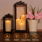 NURADA Outdoor Flameless Candles with Remote Timer - Waterproof Realistic Flickering LED Pillar Electric Battery Operated Fake Candle for Holiday Home Wedding Fireplace Decor - Ivory 2 Pack (6" 6")