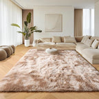 8x10 Area Rugs for Living Room, Tie-Dyed Beige Large Fluffy Bedroom Rug - Image 4