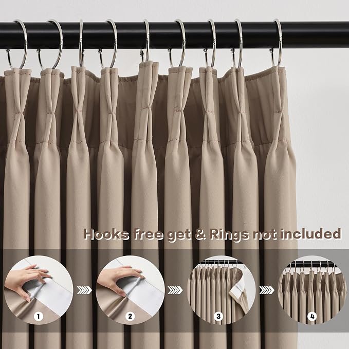 Pinch Pleated Curtains 126 Inch Long 10.5 FT Tall Curtains - Image 2