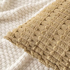 MIULEE Corduroy Decorative Throw Pillow Covers 20x20 Khaki Pack of 2 | Soft - Image 2