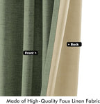 MIULEE 100% Blackout Linen Curtains 42 x 84 Inch Olive Green 2 Panels | Thermal - Image 6