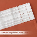 MIULEE Fall Burnt Orange Back Tab Blackout Curtains 52"x84" Length 2 Panels | - Image 4