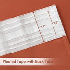 MIULEE Fall Burnt Orange Back Tab Blackout Curtains 52"x90" Length 2 Panels | - Image 4