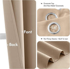 MIULEE Blackout Curtains for Bedroom 2 Panels 34 x 72 Inch Long Beige | Thermal - Image 4