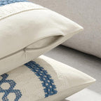 MIULEE Set of 2 Coastal Blue Boho Decorative Pillow Covers 16x16 Inch | - Image 5