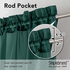 Simplebrand Hunter Green Sheer Curtains 63 Inch Length 2 Panels, Rod Pocket - Image 5