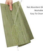 Myir JUN Placemats Set of 4, Vinyl Woven Placemats Place Mats Indoor Set of 4 Washable Table Mats Non-Slip Place mats for Dining Table (Green, Set of 4)