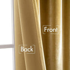 MIULEE Velvet Curtains 52x84 inches 2 Panels Gold Blackout Curtains | Luxury - Image 7