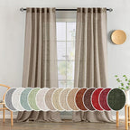 MIULEE Taupe Grey Linen Curtains 52x108 Inches Long 2 Panels by MIULEE