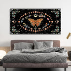 Large Canvas Wall Art Boho Wall art Decor Canvas Art Wall Decor Pictures for Living Room Vintage Butterfly Wall Art Decorations Moon Flower Artwork for Walls Bedroom Office Wall Decor 24" X 48"