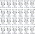 Glass Candle Holders Set of 24- Clear Candlestick Holders & Taper Candle Holders for Wedding Centerpiece Table Decorations, Valentines Day Decor, Party and Romantic Dinner