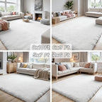 6x9 Fluffy Shag Area Rugs for Living Room Bedroom: Soft Plush Carpet White | - Image 7