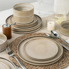 AmorArc Ceramic Dinnerware Sets, Handmade Reactive Glaze Stoneware Plates and Bowls Sets,Highly Chip and Crack Resistant | Dishwasher & Microwave Safe Dishes Set, Service for 6 (18pc)