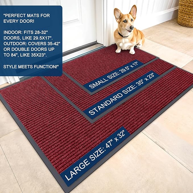 OLANLY Front Door Mat 59x34, Waterproof Heavy-Duty Indoor Outdoor Doormat | - Image 2
