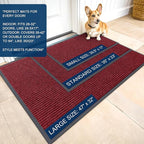 OLANLY 2-Pack Front Door Mats 29.5x17, Waterproof Heavy-Duty Doormats | Wine Red - Image 2