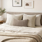 MIULEE Lumbar Corduroy Decorative Throw Pillow Covers 24x12 Light Brown | Pack - Image 4