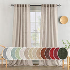 MIULEE Natural Linen Curtains 52x96 Inch Long 2 Panels by MIULEE
