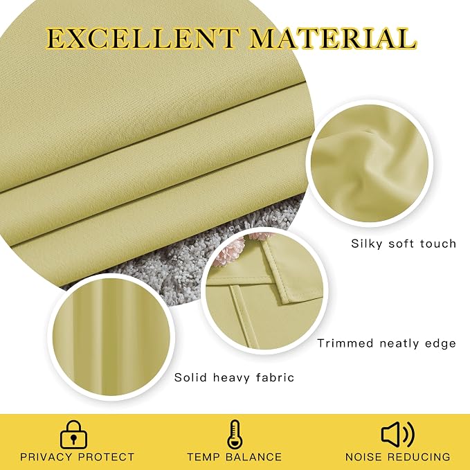 NICETOWN Room Darkening Curtains 90 inch Length - Image 3