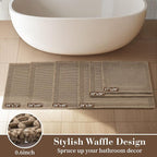 RESARE Waffle Bath Mat for Bathroom, Non Slip Bathroom Rugs 17"x24" Brown | - Image 5