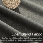 Dark Grey 100% Blackout 132 Inch Long Curtains - Image 2