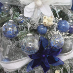Sea Team Shatterproof Clear Plastic Christmas Ball Ornaments Decorative Xmas Balls Baubles Set with Stuffed Delicate Decorations (60mm/2.36 inch 30-Pack, Royal Blue)