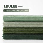 MIULEE Soft Corduroy Decorative Throw Pillow Covers Forest Green 16x16 | Set of - Image 7