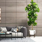 7.3ft Artificial Fiddle Leaf Fig Tree (87in) with Plastic Nursery Pot Faux Tree, Ficus Lyrata Fake Plant for Office House Farmhouse Living Room Home Decor (Indoor/Outdoor)