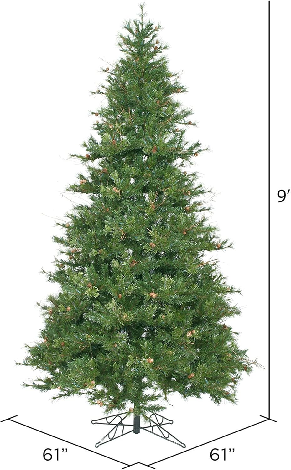Vickerman 9' Mixed Country Pine Slim Artificial Christmas Tree, Unlit - Faux Christmas Tree - Seasonal Indoor Home Decor