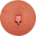 AHHFSMEI Round Braided Placemats Set of 6 Round Table Mats for Dining Tables Natural Woven Heat Resistant Place mats 15 Inch (Dark Orange)