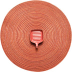 AHHFSMEI Round Braided Placemats Set of 6 Round Table Mats for Dining Tables Natural Woven Heat Resistant Place mats 15 Inch (Dark Orange)