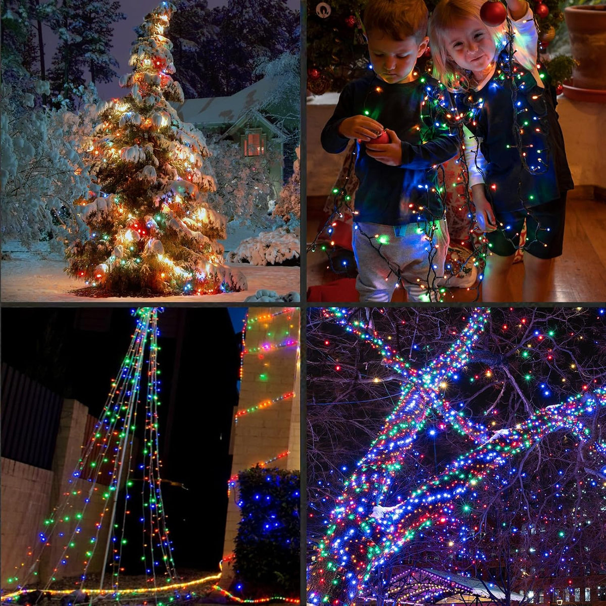 50LED String Lights,LED Christmas Lights,6" SPACING,Green Wire,Multicolor,Commercial Grade