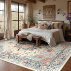 RELEANY Washable Area Rug, Water Repellent, Pet Friendly, Vintage Floral Boho - Image 3